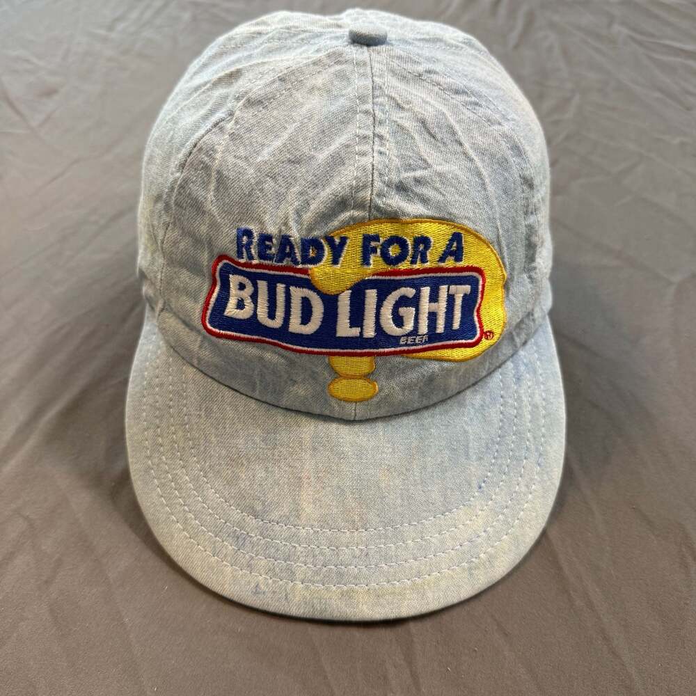 Vintage Bud Light Beer Ready For A Bud Light USA Made Strapback Hat Cap